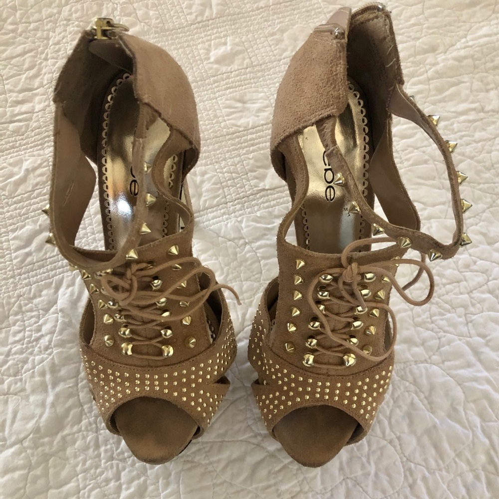 Bebe Suede Studded Heels - Picture 3 of 8